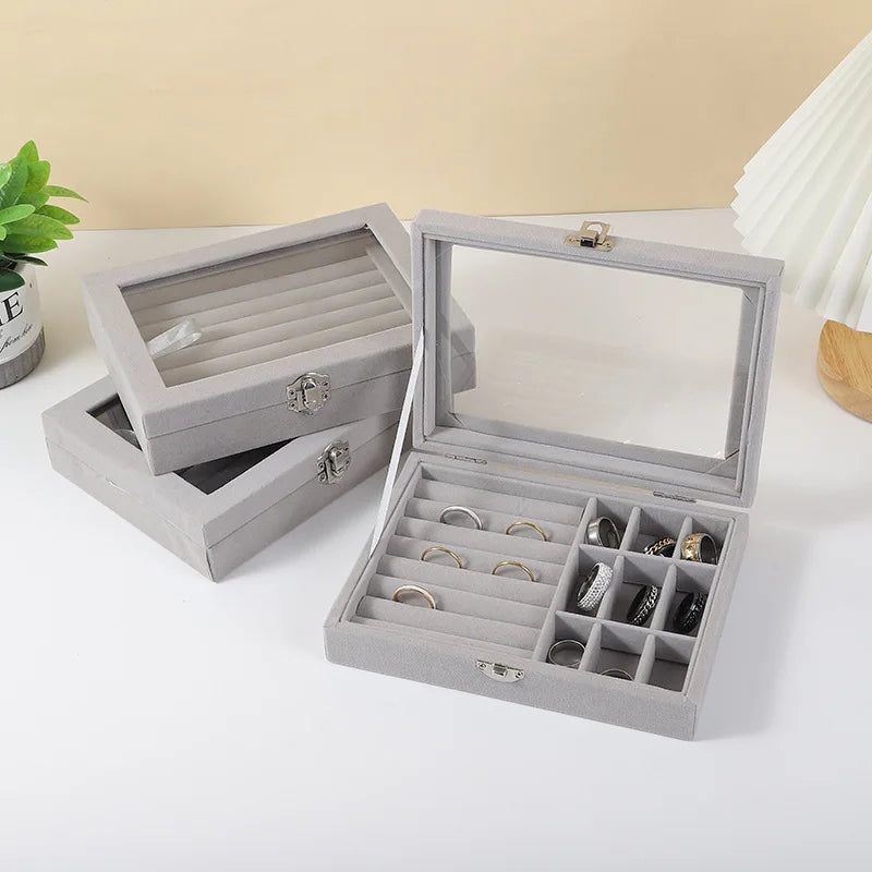 Transparent Velvet Jewelry Box
