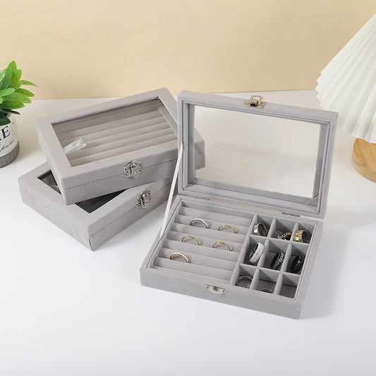 Transparent Velvet Jewelry Box
