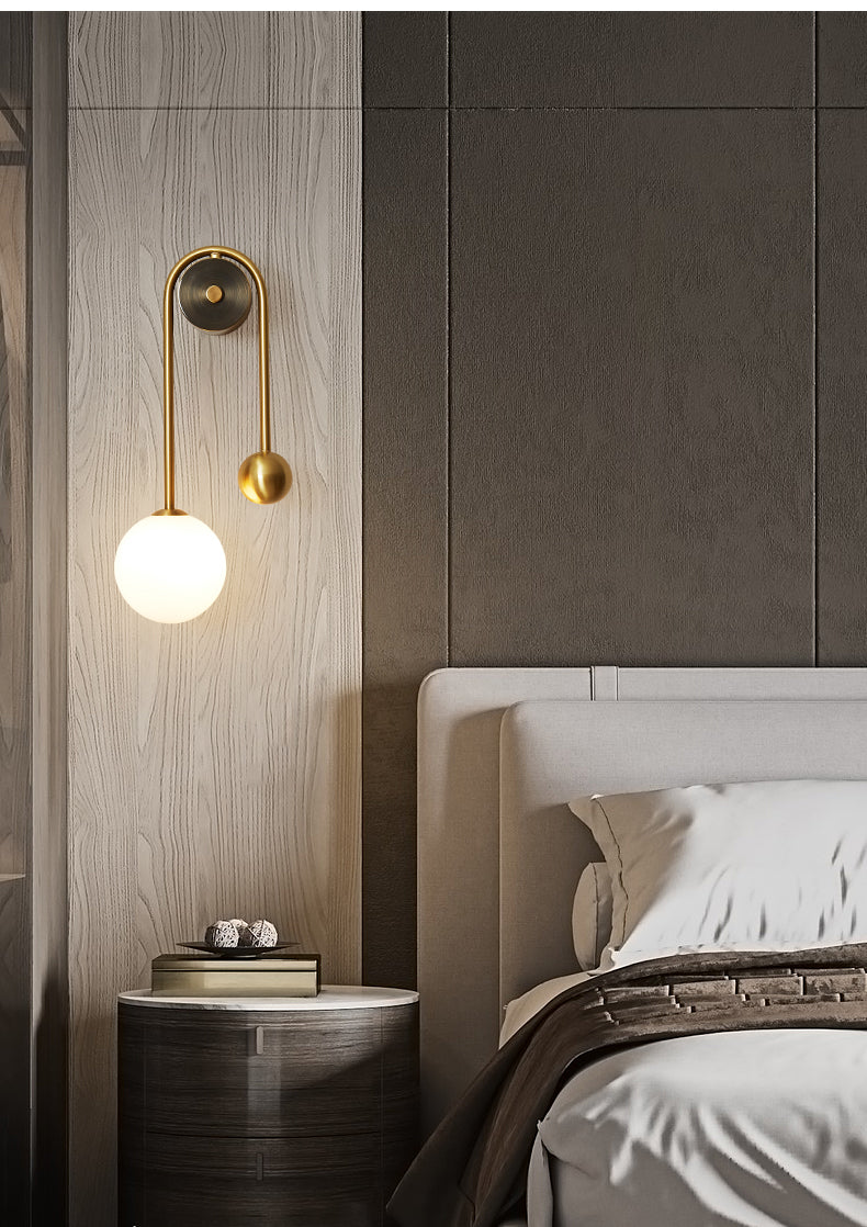 Gold Glass Ball Sconce