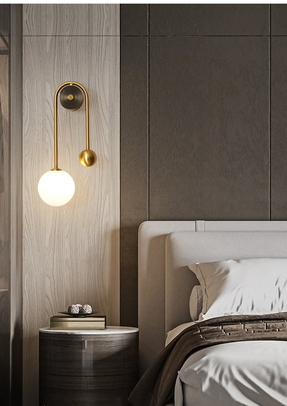 Gold Glass Ball Sconce