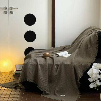 Tassel Cotton Nap Blanket