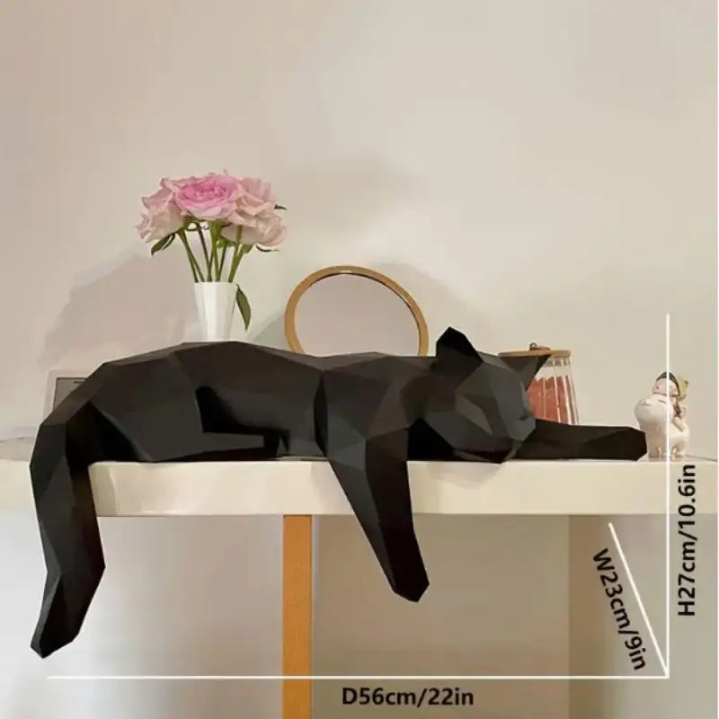 Geometric Cat Sculpture