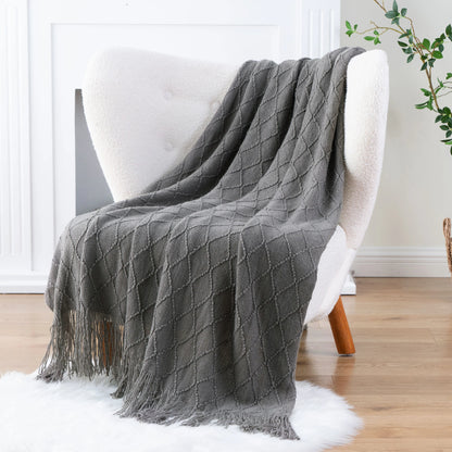 Battilo Plaid Knit Throw