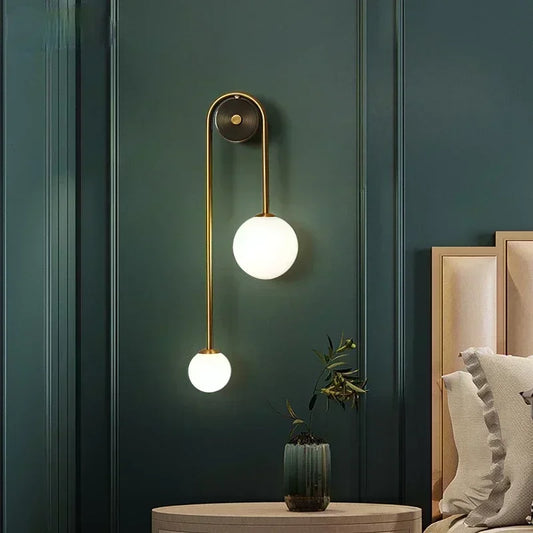 Gold Glass Ball Sconce