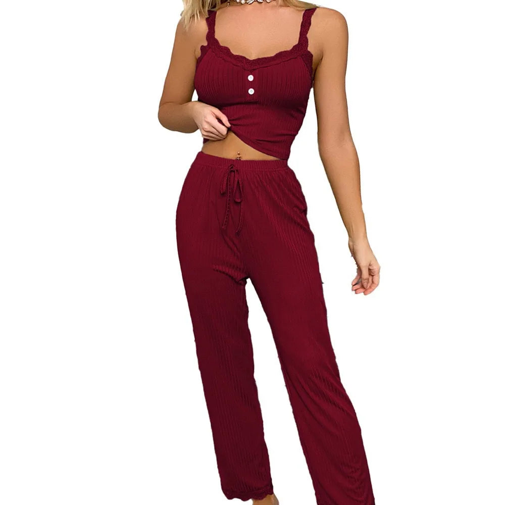 Lace Edged Pajama Set