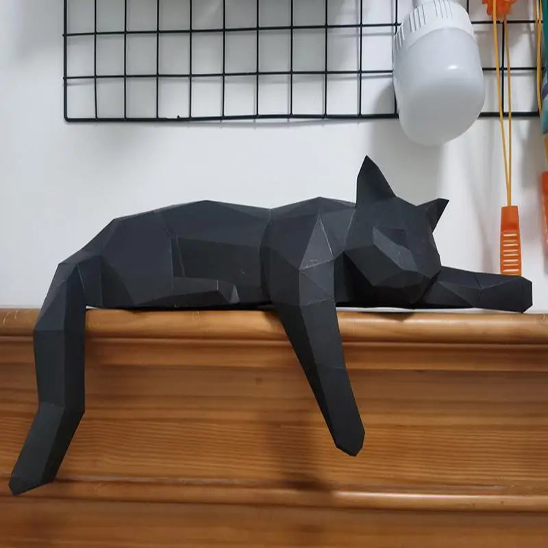 Geometric Cat Sculpture