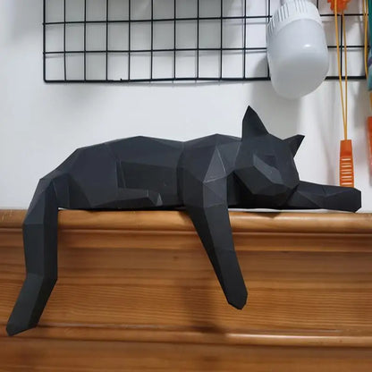 Geometric Cat Sculpture