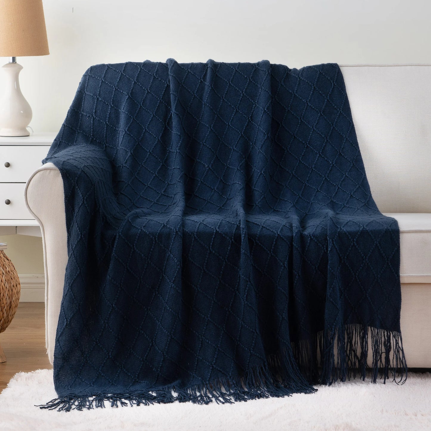 Battilo Plaid Knit Throw