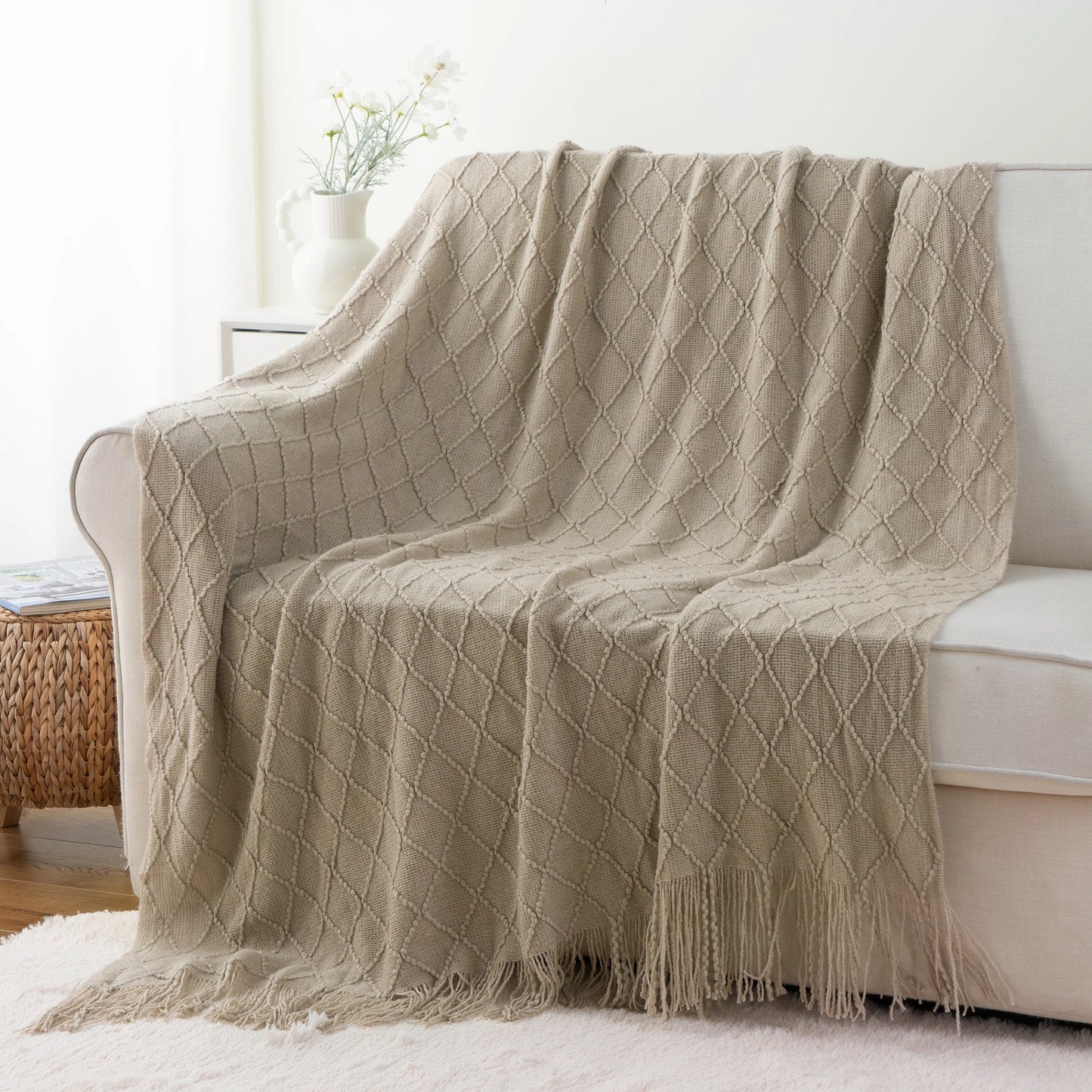 Battilo Plaid Knit Throw