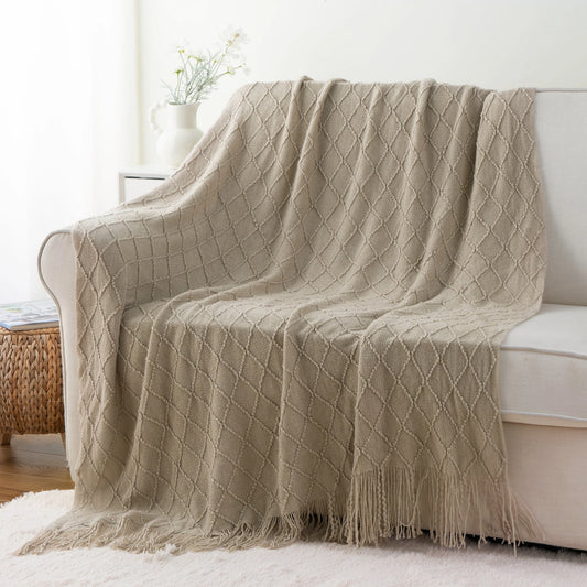 Battilo Plaid Knit Throw
