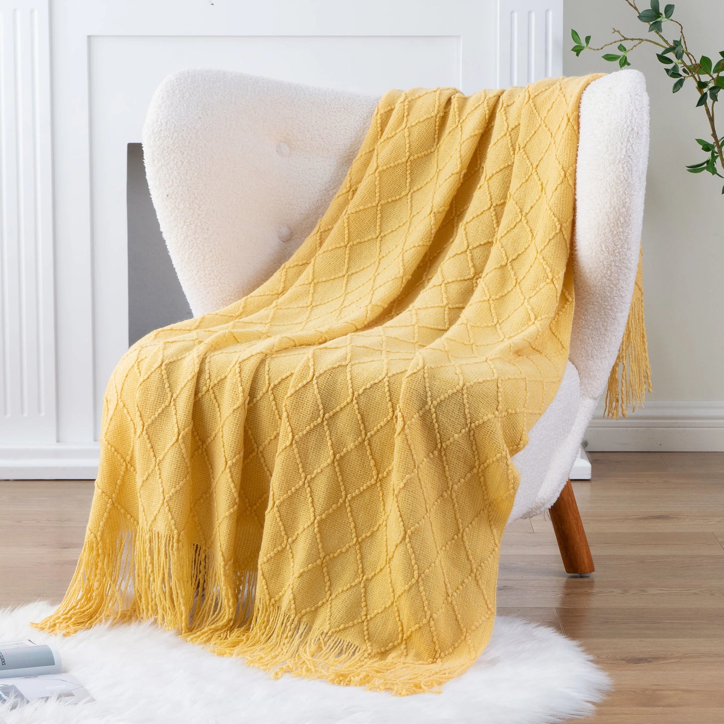 Battilo Plaid Knit Throw