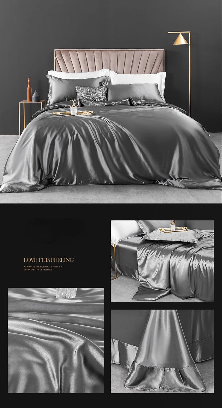 NONECN Silk Bedding Set