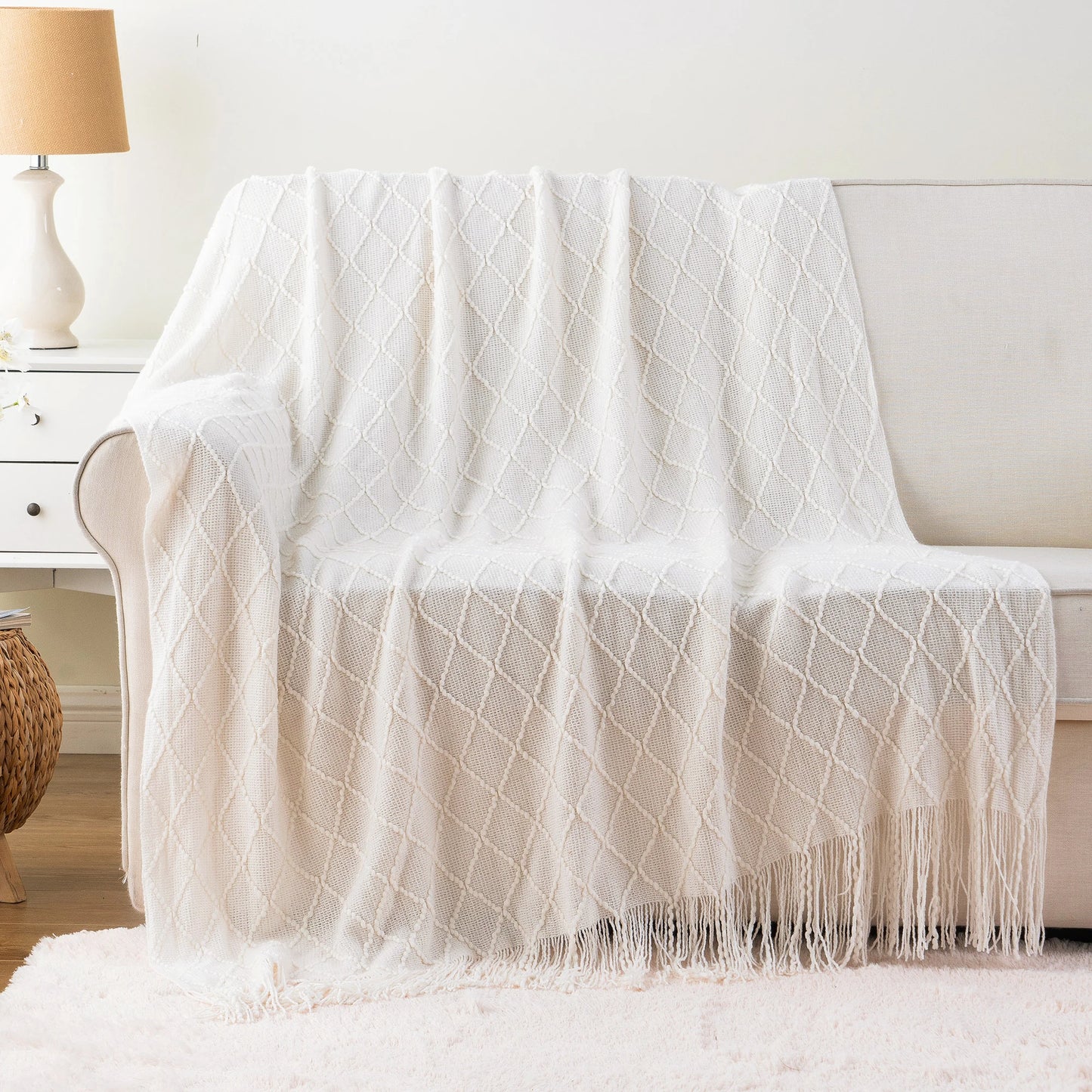 Battilo Plaid Knit Throw