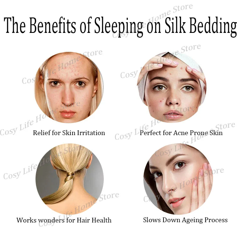 NONECN Silk Bedding Set