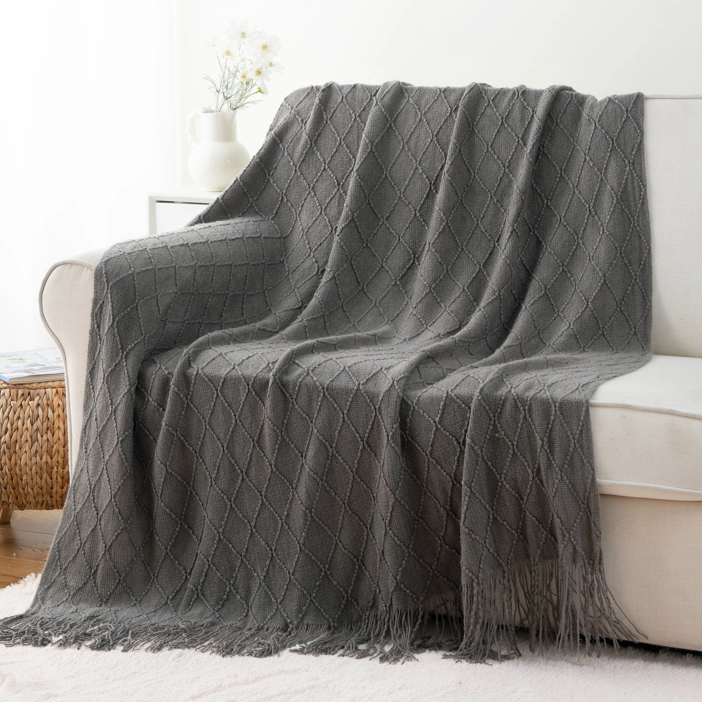 Battilo Plaid Knit Throw