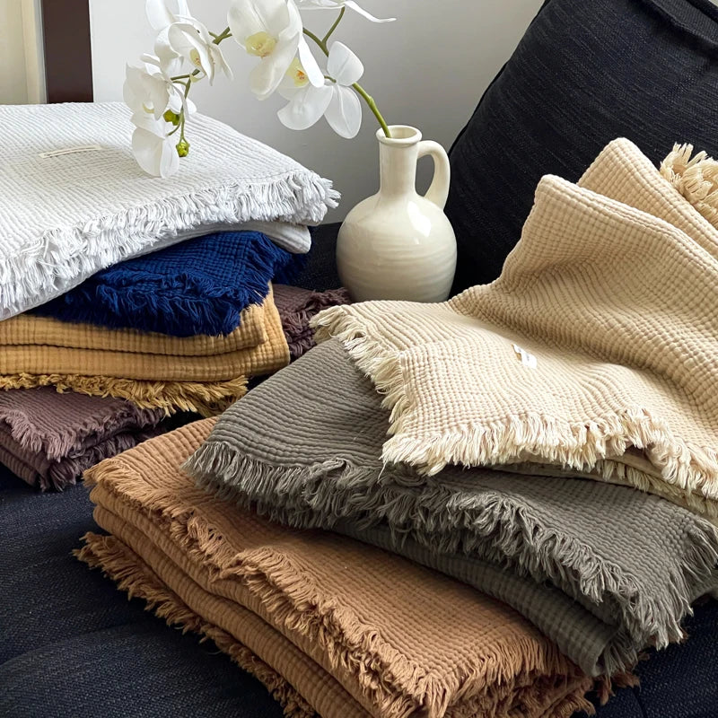 Tassel Cotton Nap Blanket