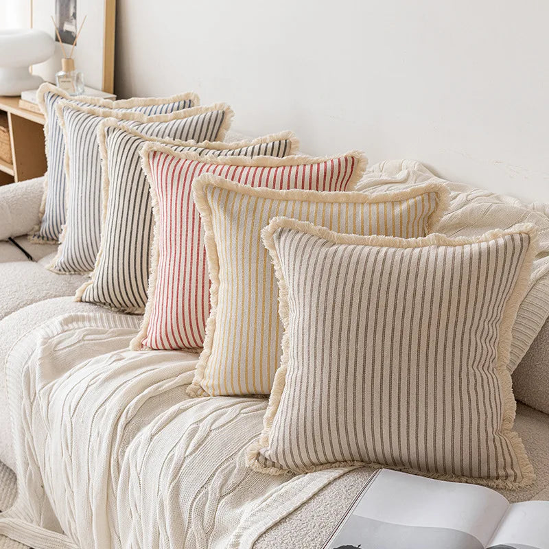 Boutique Geometric Tassel Pillow Cover