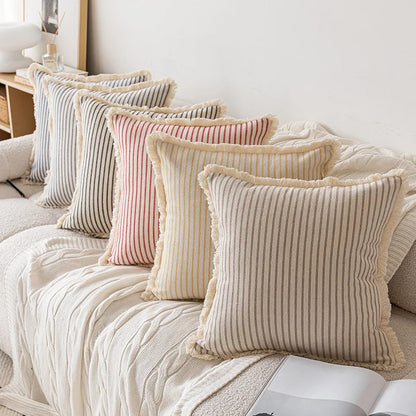 Boutique Geometric Tassel Pillow Cover
