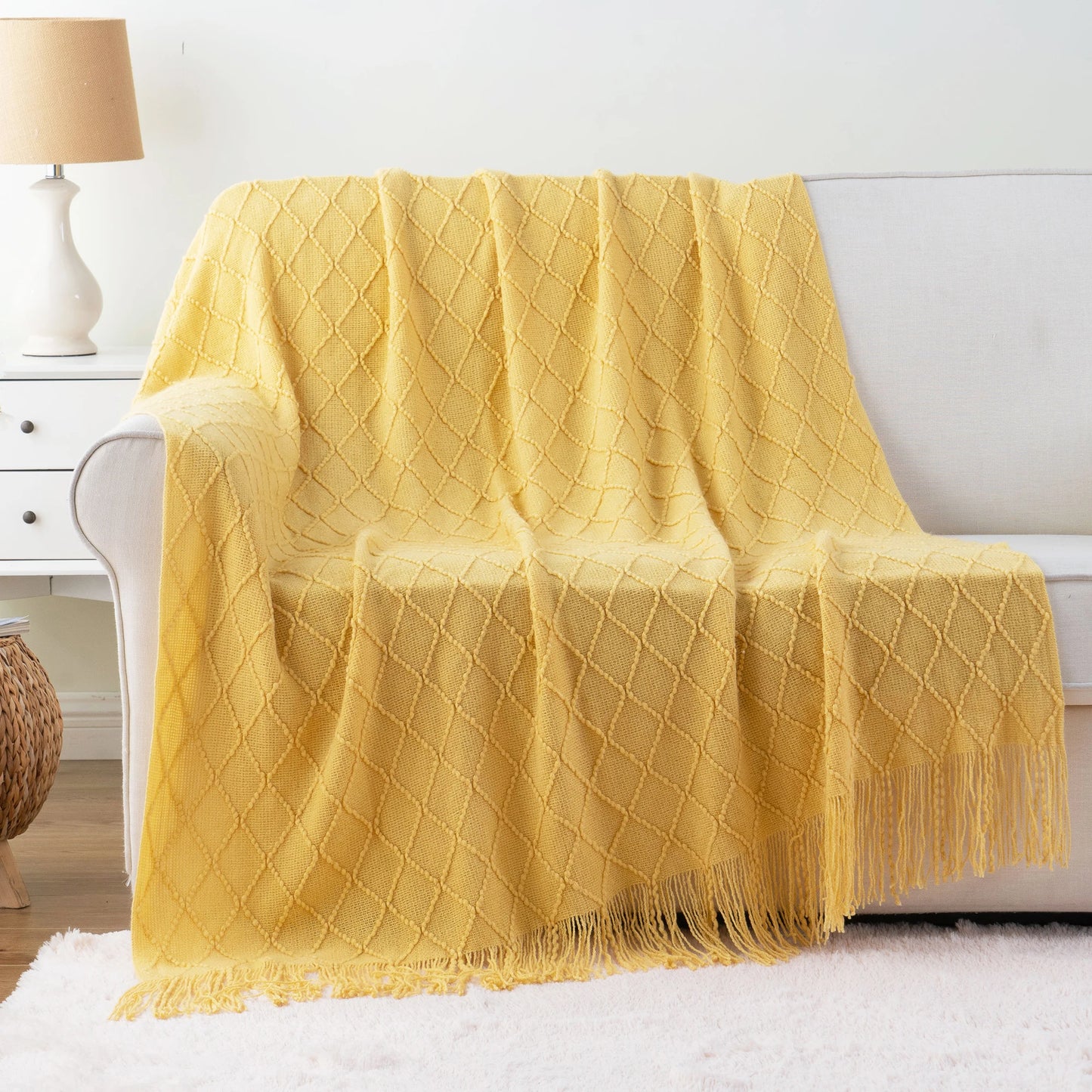 Battilo Plaid Knit Throw