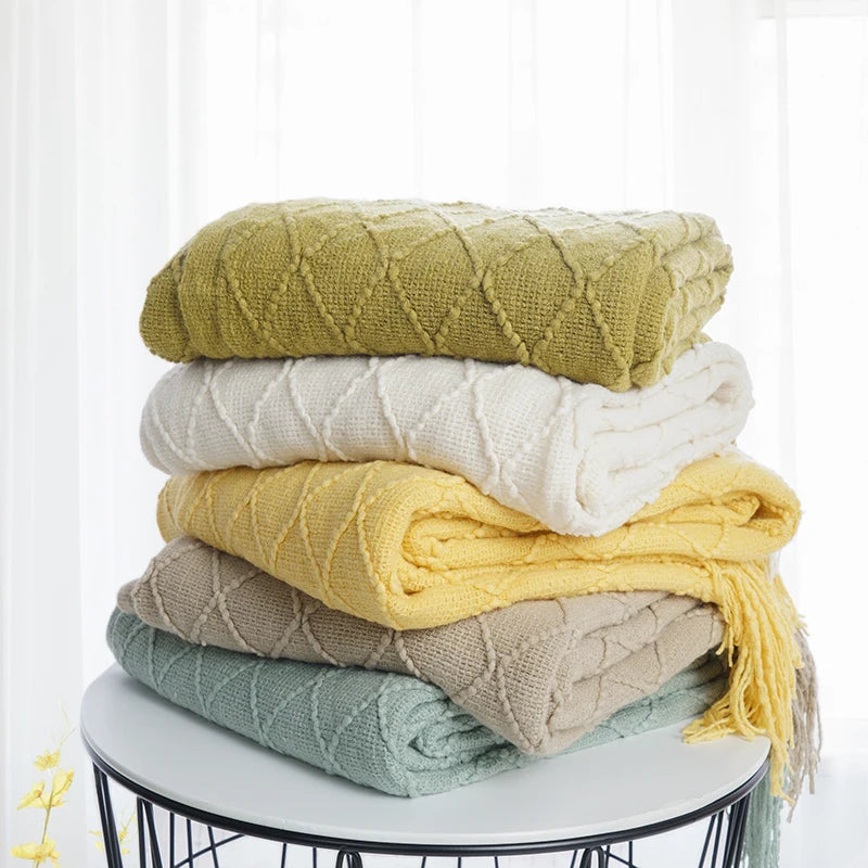 Battilo Plaid Knit Throw