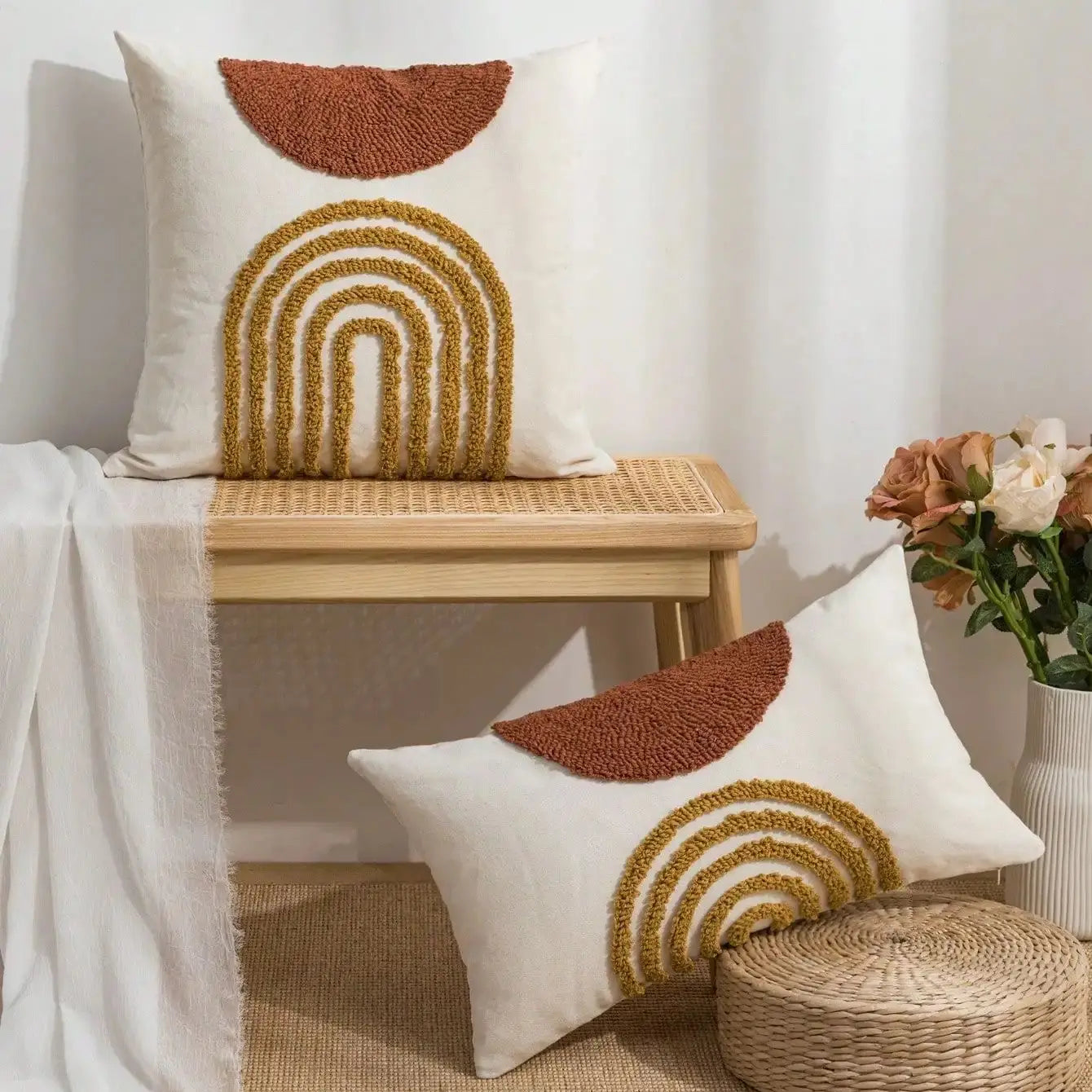 Jacquard Semicircular Pillow Cover