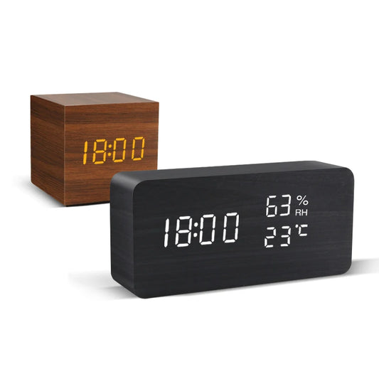 Luxe Wooden LED Alarm Clock