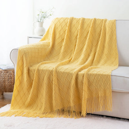 Battilo Plaid Knit Throw