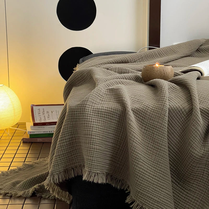 Tassel Cotton Nap Blanket