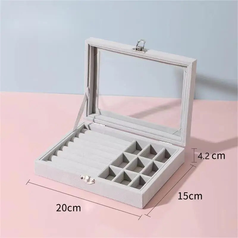 Transparent Velvet Jewelry Box