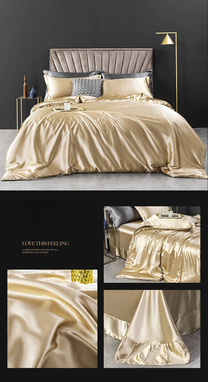 NONECN Silk Bedding Set