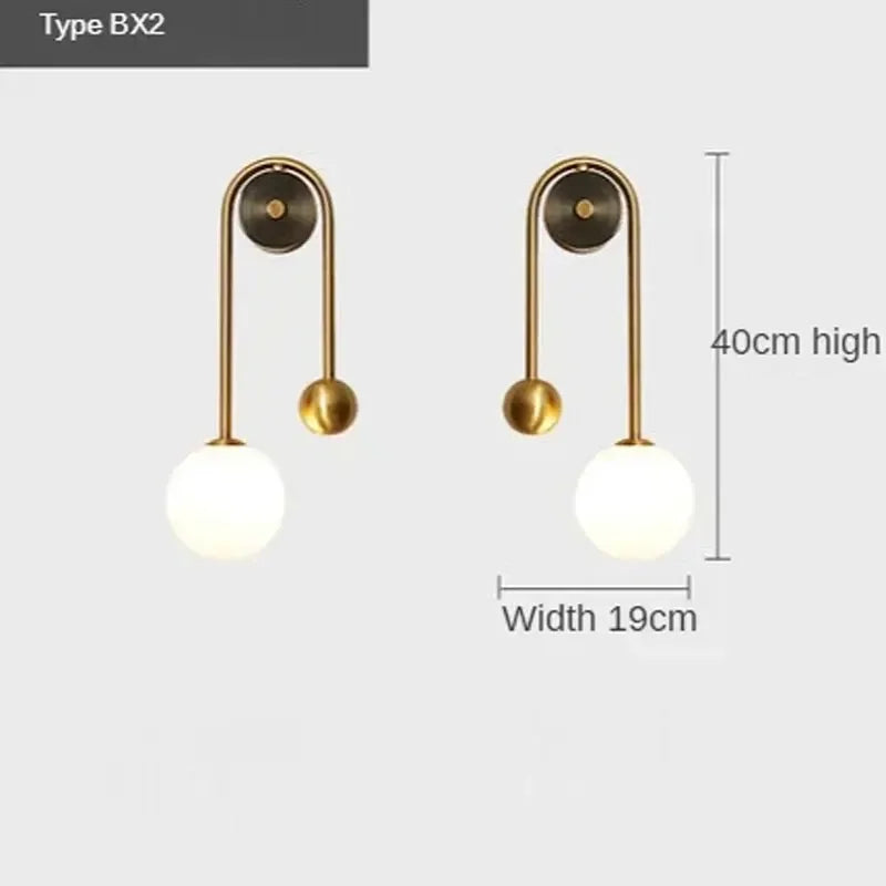 Gold Glass Ball Sconce
