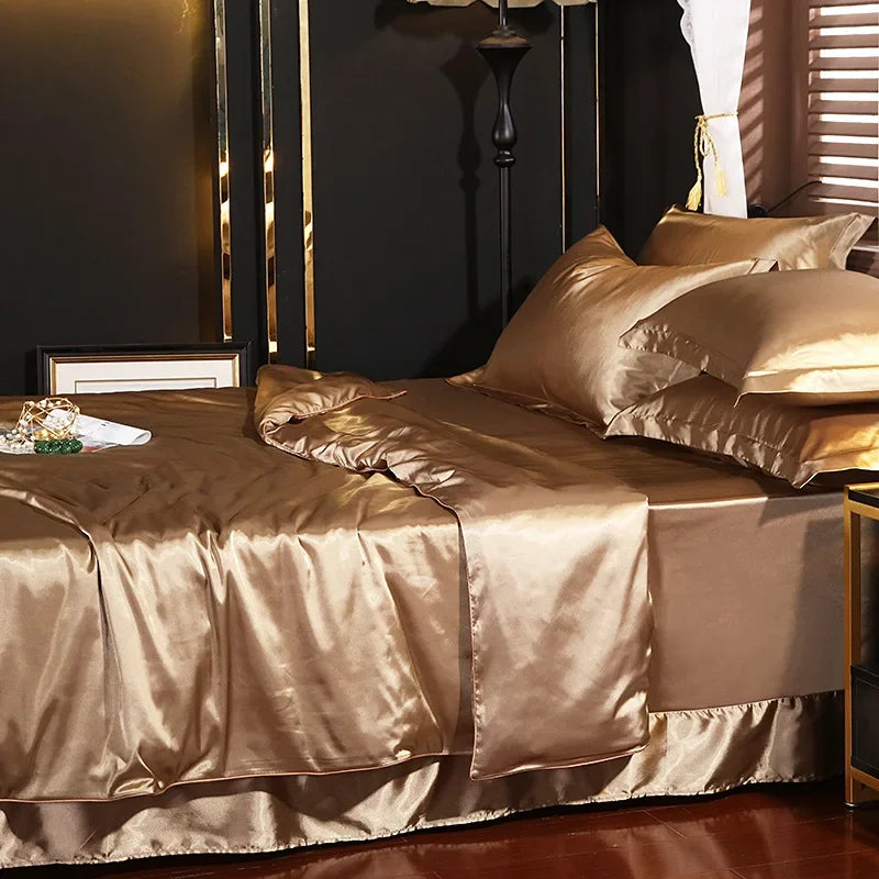 NONECN Silk Bedding Set