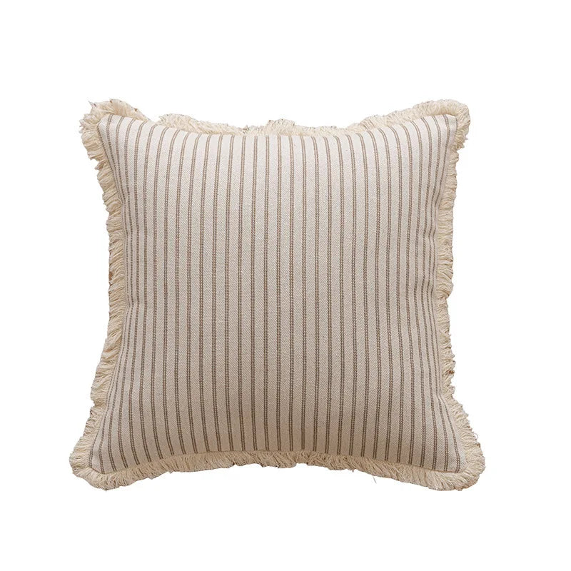 Boutique Geometric Tassel Pillow Cover