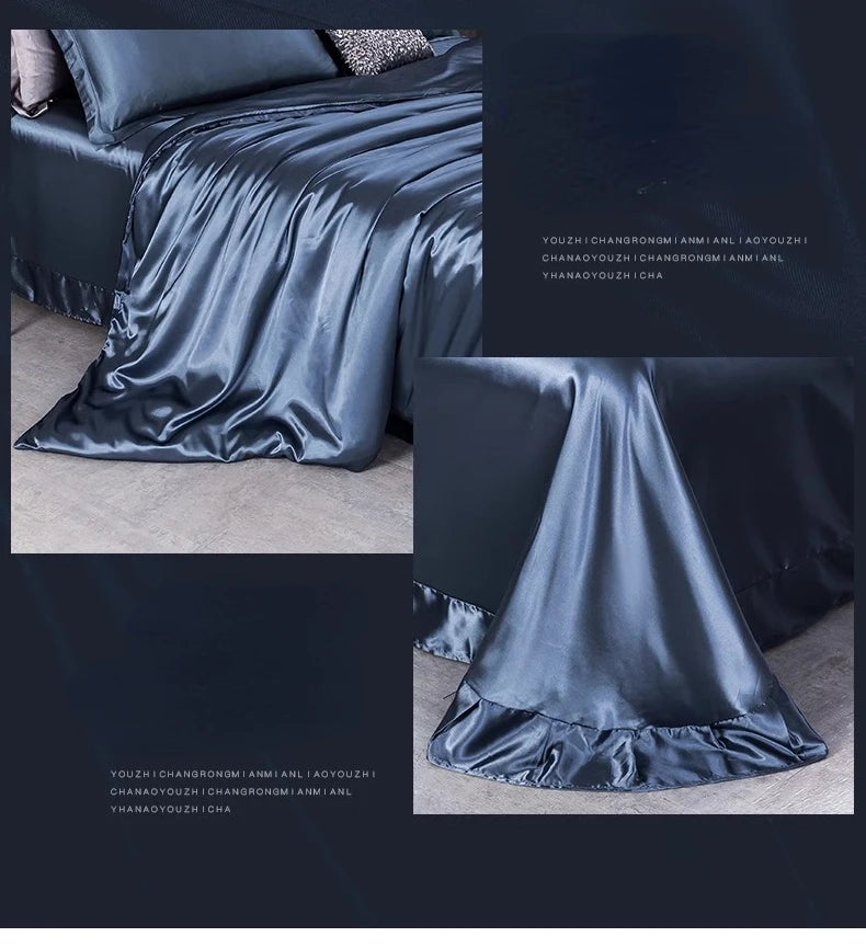 NONECN Silk Bedding Set