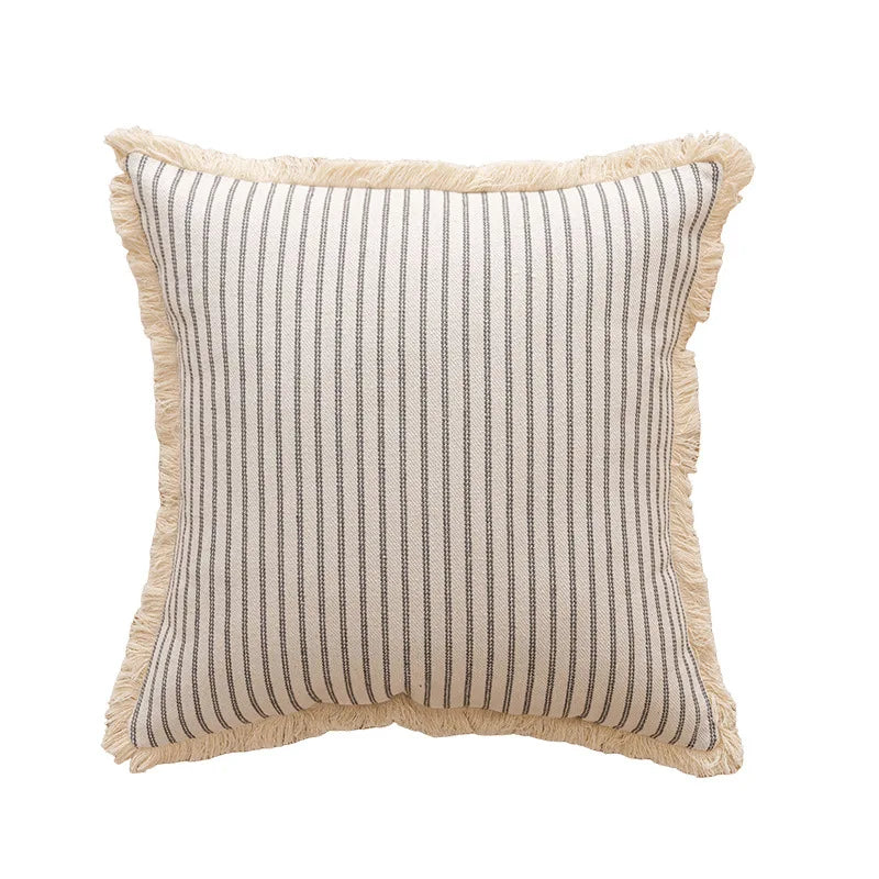 Boutique Geometric Tassel Pillow Cover