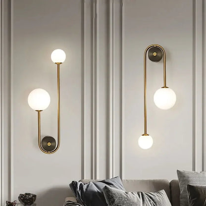 Gold Glass Ball Sconce