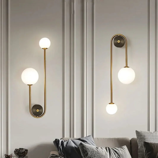 Gold Glass Ball Sconce
