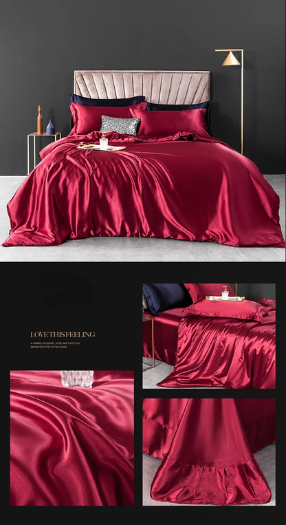 NONECN Silk Bedding Set
