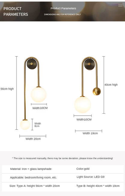 Gold Glass Ball Sconce