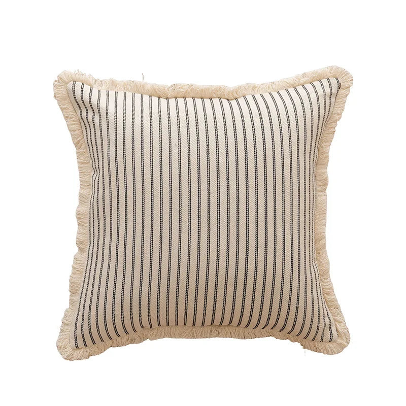 Boutique Geometric Tassel Pillow Cover