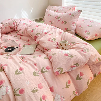 Ins Simple Floral Bedding