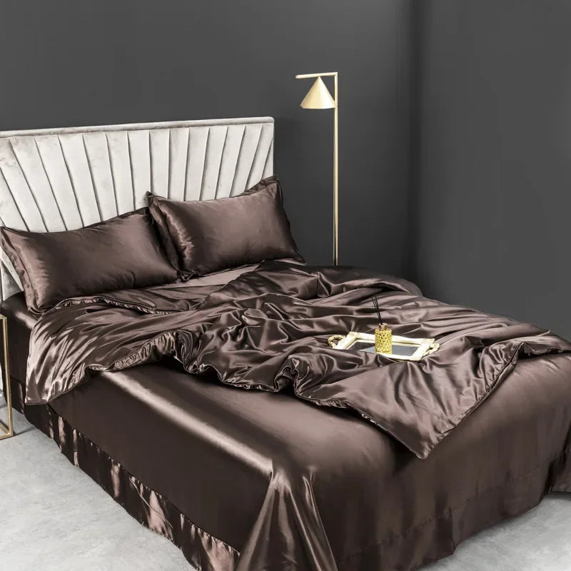 NONECN Silk Bedding Set
