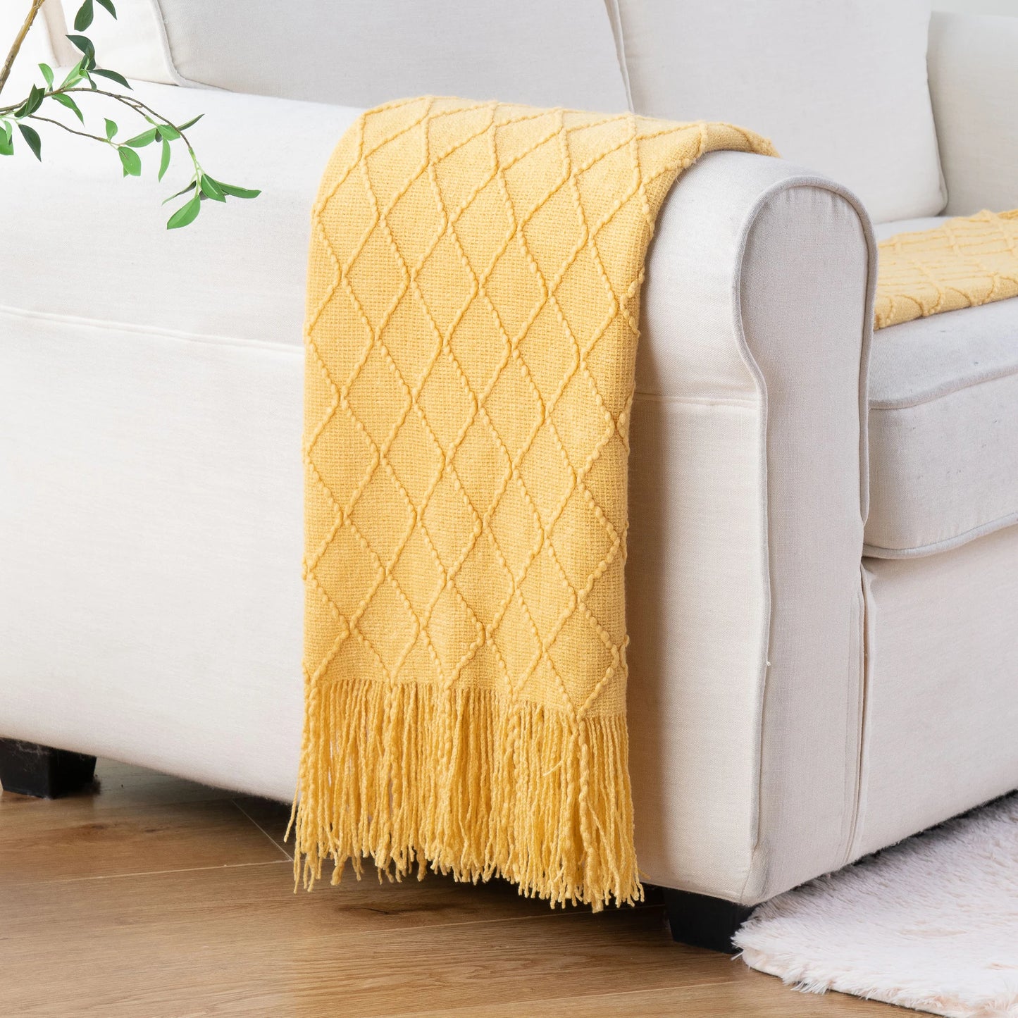 Battilo Plaid Knit Throw