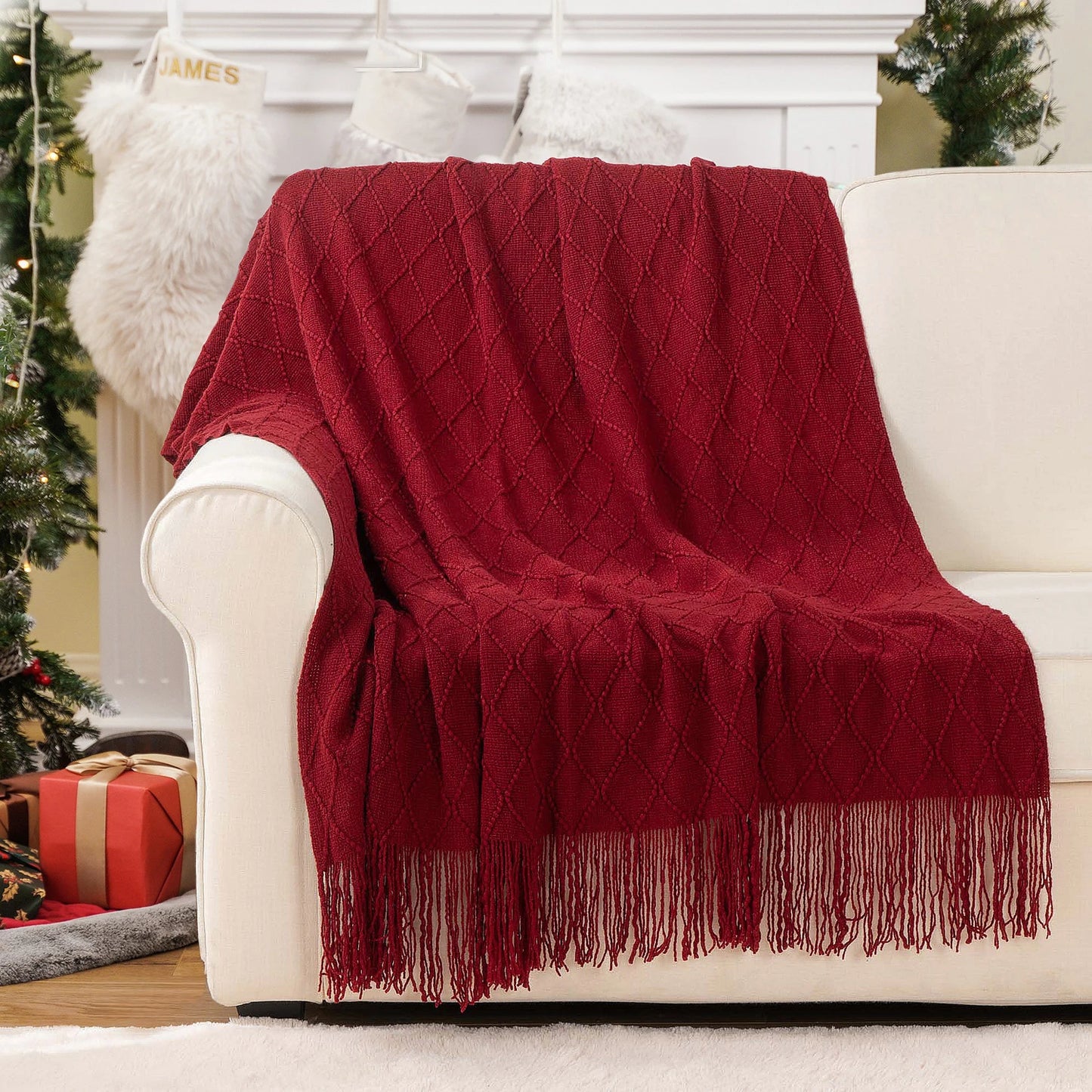Battilo Plaid Knit Throw