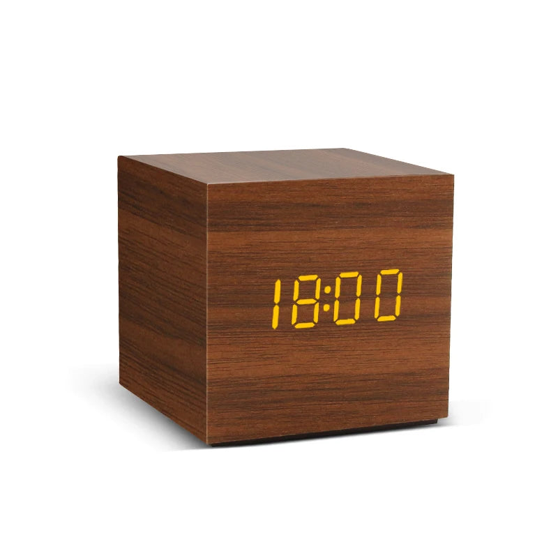 Luxe Wooden LED Alarm Clock