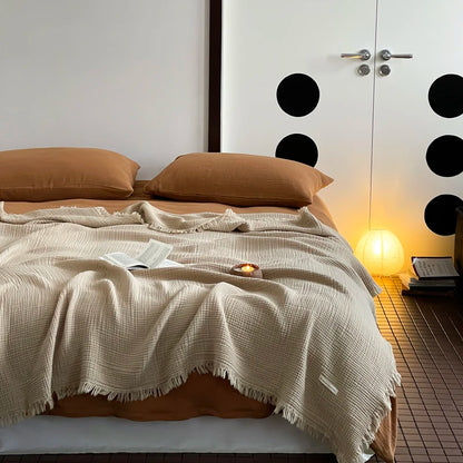 Tassel Cotton Nap Blanket