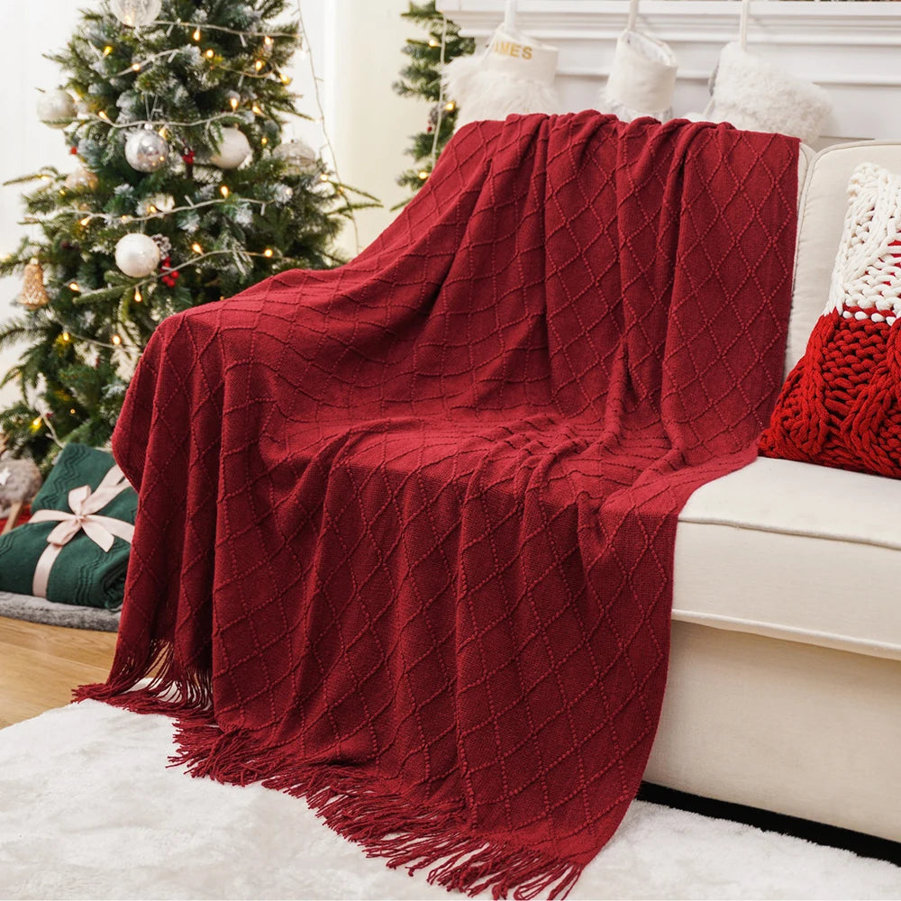 Battilo Plaid Knit Throw