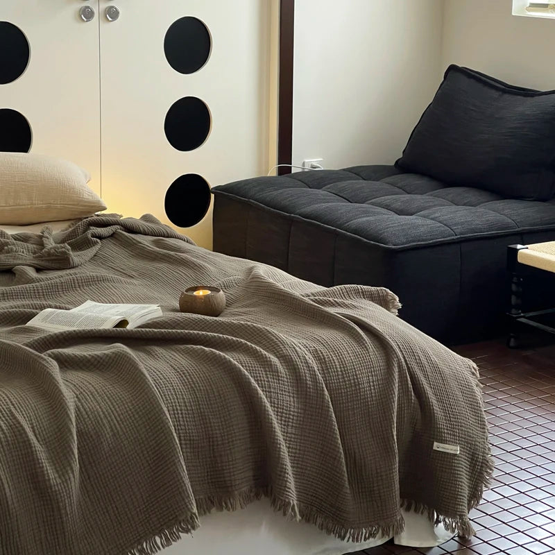 Tassel Cotton Nap Blanket
