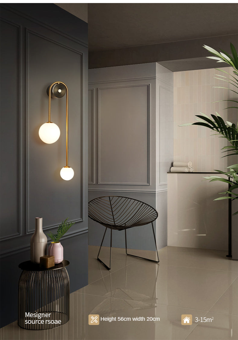 Gold Glass Ball Sconce