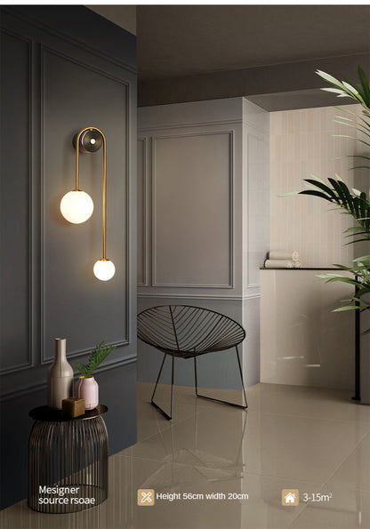 Gold Glass Ball Sconce
